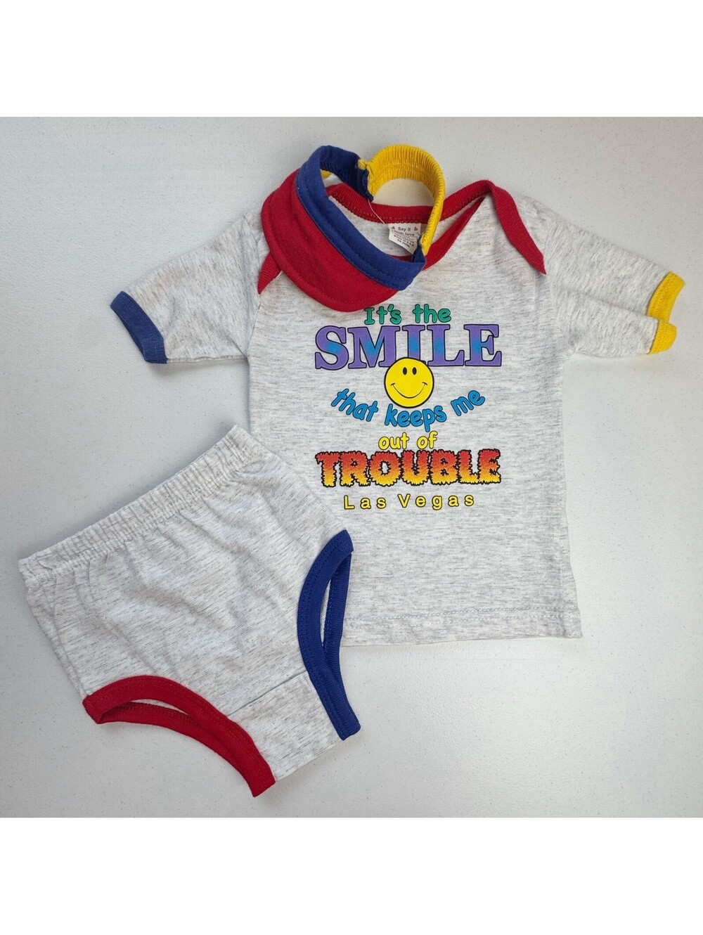Say It With Love Graphic Tee, Visor, & Diaper Cover 26-32lbs